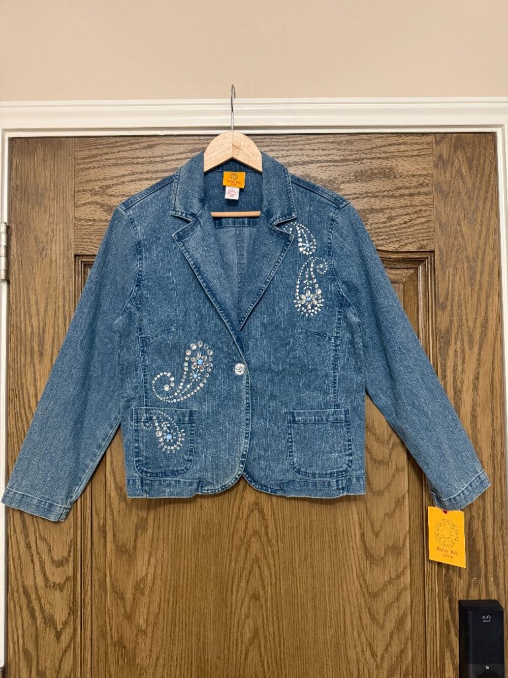 Ruby Rd. Rhinestone Jean Jacket Size 14P
